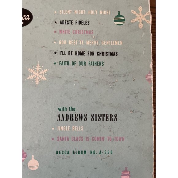 Bing Crosby Merry Christmas 4 Records Album Set 78 rpm Original 1945 Decca A-550 - Picture 2 of 8